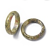 Natural Unakite Plain Band Ring RJEW-P044-01B-05-2