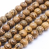 Natural Wenge Wood Beads Strands X-WOOD-P011-05-8mm-1