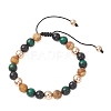 Natural & Synthetic Mixed Gemstone Beads Braided Beaded Bracelets for Women Men BJEW-JB13425-02-2