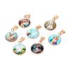 Virgin Mary Theme Glass Pendants GLAA-R186-G-1