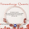 Natural Strawberry Quartz & Glass Beads Stretch Bracelets IK4988-8-1