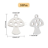 DICOSMETIC 10Pcs 201 Stainless Steel Charms STAS-DC0009-51-2