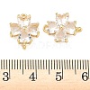 Saint Patrick's Day Glass Clover Connector Charms KK-P348-03G-05-3