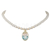 White Glass Pearl Beaded Necklaces NJEW-JN04652-03-1