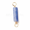 Dyed & Heated Natural Blue Aventurine Connector Charms PALLOY-JF01454-01-3