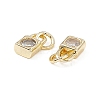 Brass Micro Pave Clear Cubic Zirconia Charms KK-E068-VB226-3