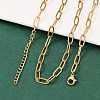 Ion Plating(IP) 304 Stainless Steel Paperclip Chain Necklace for Women X-NJEW-C011-03G-3