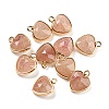 Natural & Synthetic Mixed Gemstone Faceted Heart Charms G-Q006-07G-2
