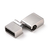 Tarnish Resistant 304 Stainless Steel Rectangle Magnetic Clasps with Glue-in Ends X-STAS-E089-42P-A-3