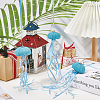 3Pcs Natural Shell Sea Urchin Jellyfish Hanging Ornaments with Crystal and Ribbon HJEW-WH20019-04-3