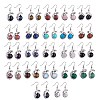Gemstone Chameleon Dangle Earrings with Crystal Rhinestone EJEW-A092-10P-1