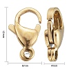 Ion Plating(IP) 304 Stainless Steel Lobster Claw Clasps STAS-H353-E-02G-3