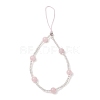 Natural Rose Quartz & Glass Seed Round Beaded Phone Hand Strap Chains HJEW-JM03363-03-2