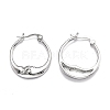 Brass Micro Pave Clear Cubic Zirconia Hoop Earrings EJEW-J101-28P-2