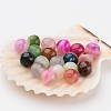 Faceted Round Dyed Natural Striped Agate/Banded Agate Beads X-G-G581-6mm-M-1