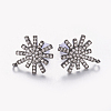 Brass Micro Pave Cubic Zirconia Stud Earring Findings ZIRC-E132-17-2