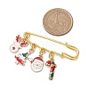 Santa Claus & Christmas Tree & Deer Alloy Enamel Charms Kilt Pins Brooch JEWB-BR00174-3