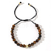 Natural Tiger Eye Round Beads Braided Bead Bracelets ZJ4066-1-1