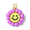Acrylic Glass Seed Beaded Pendants PALLOY-MZ00294-03-2