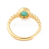 Round Natural Mixed Stone Adjustable Rings RJEW-Q817-03G-4