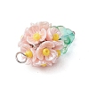 Glass Seed Beaded Flowerpot Pendants PALLOY-MZ00520-5