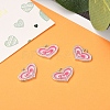 Pink Alloy Enamel Heart Charm Pendants Great for Mother's Day Gifts Making X-ENAM-19.5X19.5-4