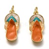 Brass Enamel Pendants KK-B026-25G-1