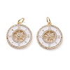Brass Micro Pave Clear Cubic Zirconia Pendants KK-C100-28G-2