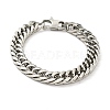 Non-Tarnish 201 Stainless Steel Cuban Link Chains Bracelet for Men Women BJEW-H550-03B-P-1