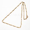 304 Stainless Steel Bar Link Chains Necklaces NJEW-O066-17G-2