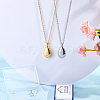 2Pcs 2 Colors 201 Stainless Steel Teardrop Memorial Urn Ashes Pendant Necklaces NJEW-CN0001-21-4