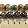 Faceted Natural Dragon Veins Agate Beads Strands G-F447-12mm-P03-5