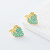 304 Stainless Steel Enamel Stud Earrings for Women GP7417-3-1