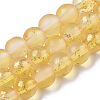 Frosted Spray Painted Glass Beads Strands GLAA-N035-03B-C08-1