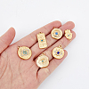 12Pcs 6 Style Eye Theme 304 Stainless Steel Pendants STAS-DC0012-68-3