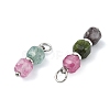 3Pcs 3 Styles Natural Multicolor Tourmaline Beads  Pendants PALLOY-JF05292-02-2