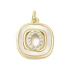 Rack Plating Brass Micro Pave Clear Cubic Zirconia Pendants KK-E102-33G-O-1