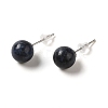 Natural Lapis Lazuli Stud Earrings X-G-B075-02P-08-1
