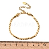 304 Stainless Steel Twisted Curb Chains Bracelets for Women BJEW-A158-02G-G-5