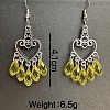 Vintage Heart with Teardrop Alloy Chandelier Earrings RJ4160-3