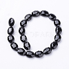 Black Faceted Oval Glass Bead Strands X-GLAA-S003-16x13mm-05-2