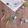 4Pcs  4 Colors Macrame Fringe Braided Keychain AJEW-SW00014-02-4
