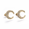 Brass Micro Pave Cubic Zirconia Stud Earrings EJEW-L224-33G-1
