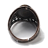 Natural Tiger Eye Oval Adjustable Rings RJEW-K271-06R-22-4