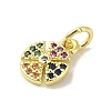 Brass Micro Pave Cubic Zirconia Charms KK-M283-25E-02-2