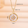 Brass Micro Pave Clear Cubic Zirconia with Natural White Shell Pendant 304 Stainless Steel Cable Chain Necklaces for Women WGAF233-03-1