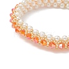 Glass Imitation Pearl & Bicone Beaded Bracelets BJEW-MZ00035-01-2