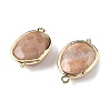Natural Sunstone Faceted Oval Connector Charms G-H323-02G-11-2