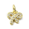 Brass Micro Pave Cubic Zirconia Pendants KK-H475-22G-02-1