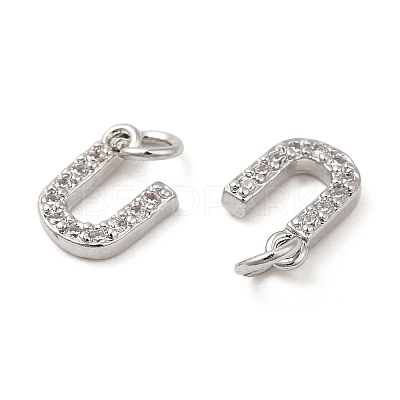 Brass Micro Pave Grade AAA Cubic Zirconia Charms ZIRC-P067-11P-U-NR-1